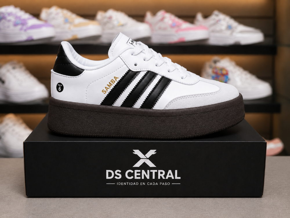 Samba blanco/negro plataforma