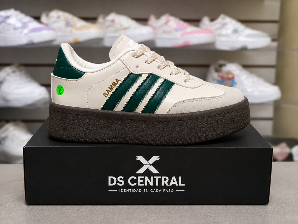 Samba plataforma beige/verde