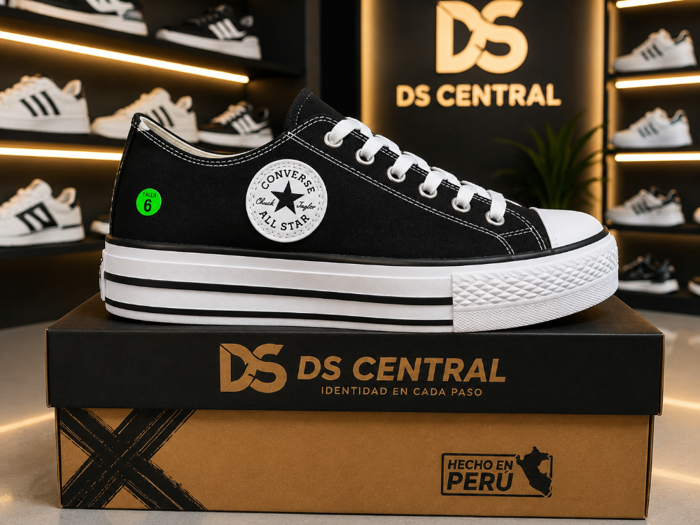 Converse negras plataforma
