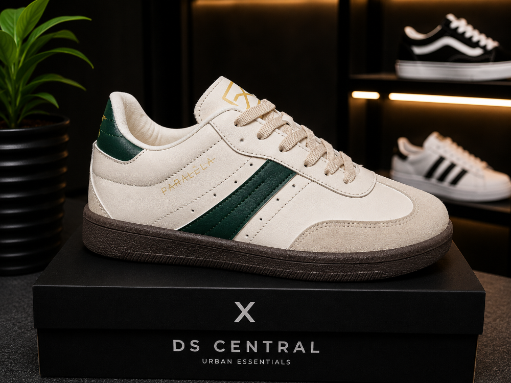 Paralela beige/verde