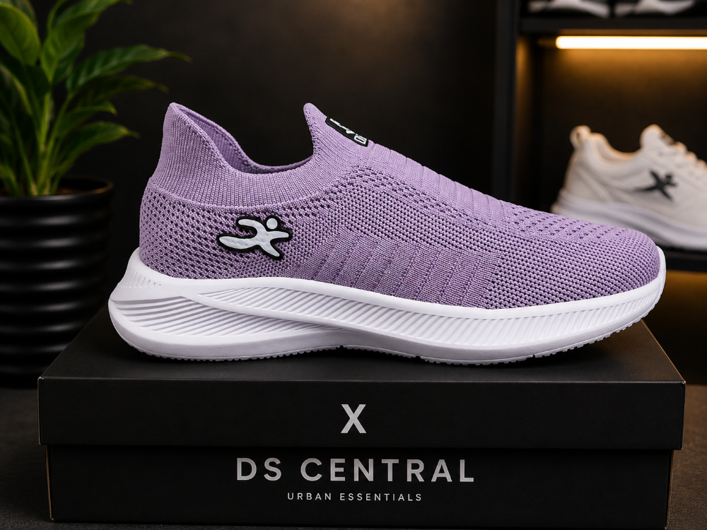 Malla slip-on lila/blanco