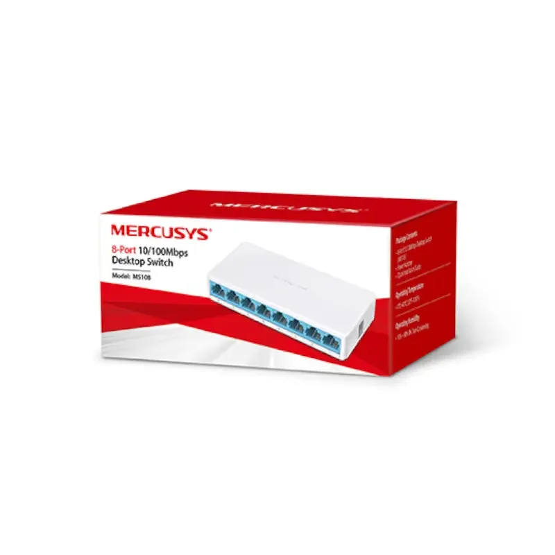 Switch 8 Puertos 10/100 Mbps Mercusys P/Escritorio Ms108 A57840