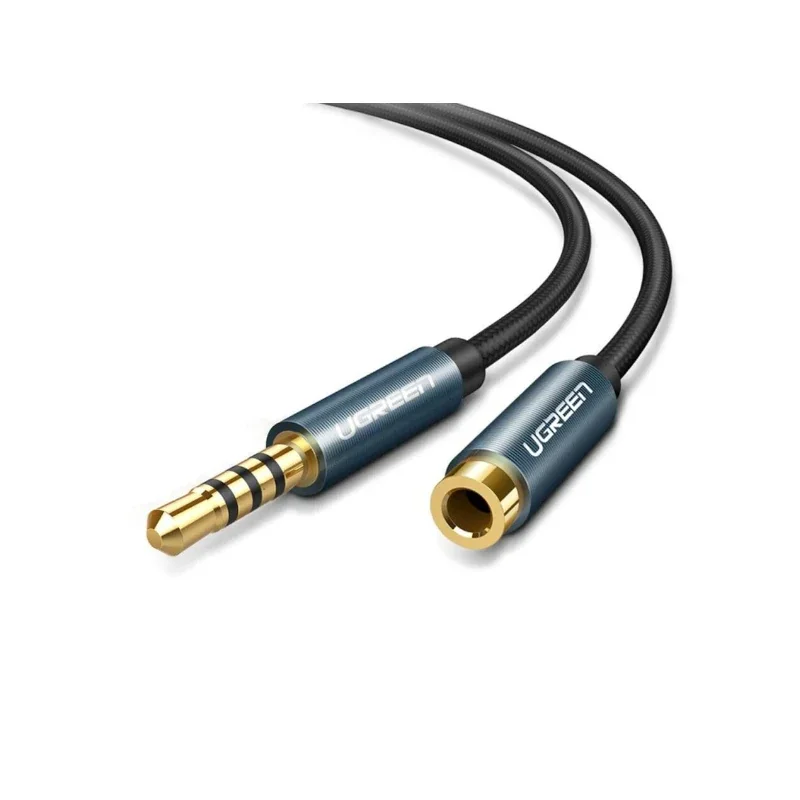 Cable Audio 3.5 Macho A 3.5 Hembra 1M Av118 Negro Ugreen