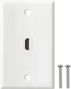 Placa de pared HDMI, 1 puerto HDMI 4K Keystone hembra a hembra - Blanca