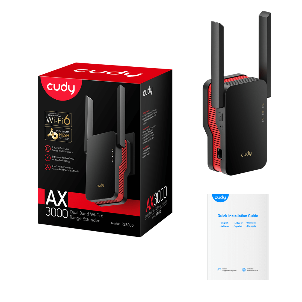 Repetidor Cudy 2402Mbps Dual Band 5Ghz Wifi 6 Ax3000 A74054