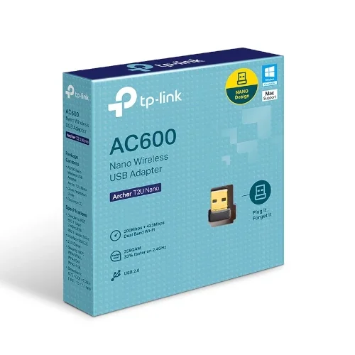 Adaptador Tp-Link Wifi Usb 2.0 600Mbps Nano Dual Band ACHER T2U NANO