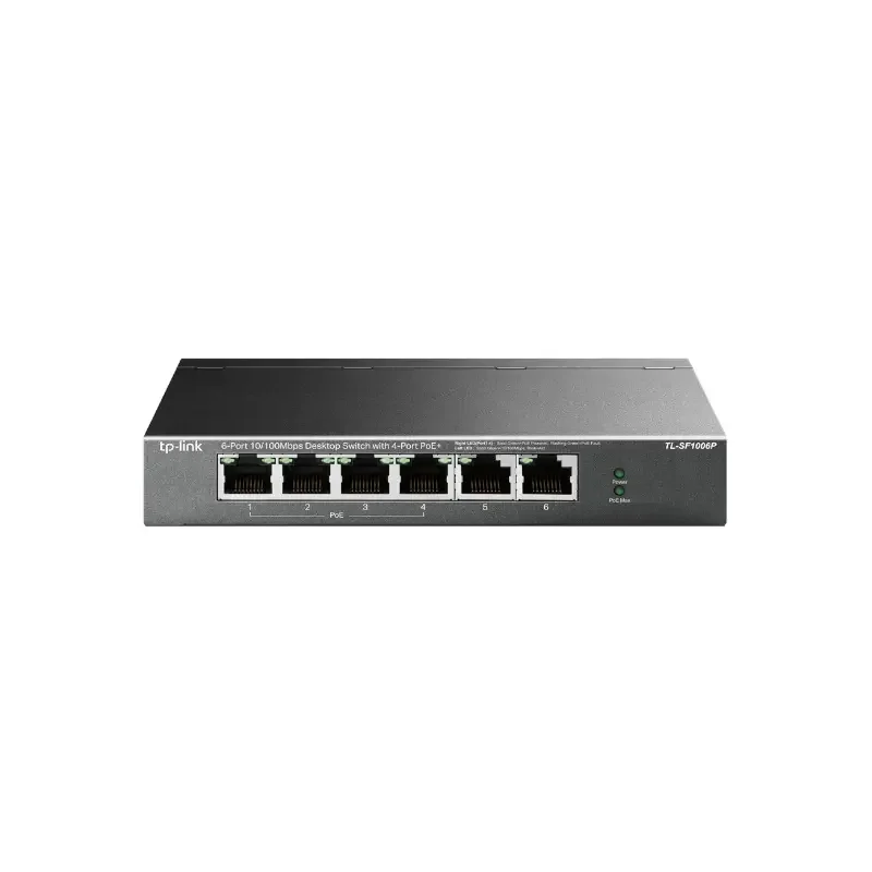 Switch 6 Puertos 10/100 Mbps C/Poe+ 4 Puertos Tp-Link Para Escritorio Tl-Sf1006P A65598