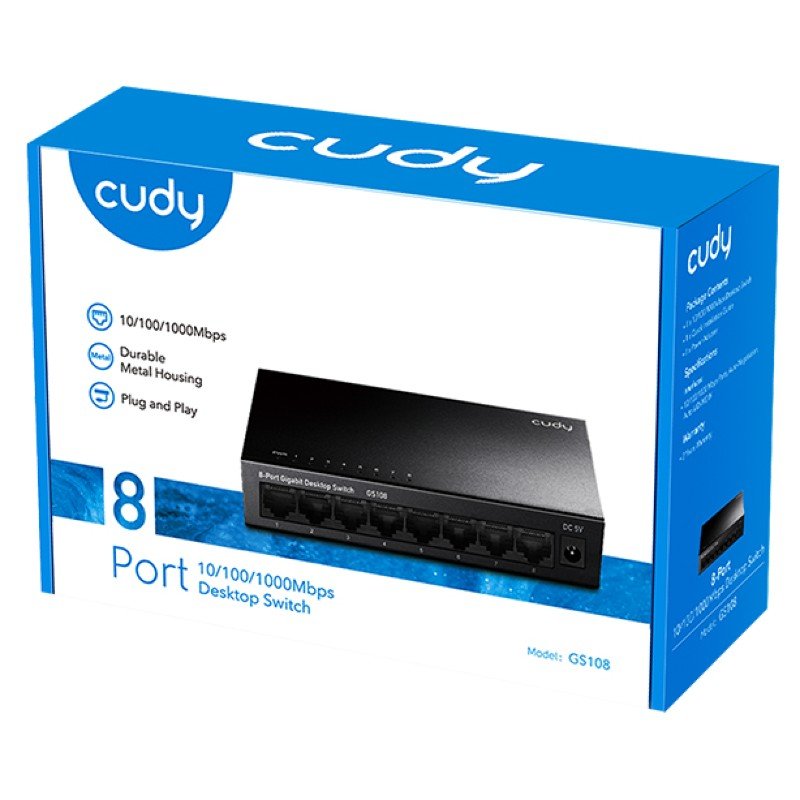 Cudy GS108, 8-Port 10/100/1000Mbps Desktop Switch