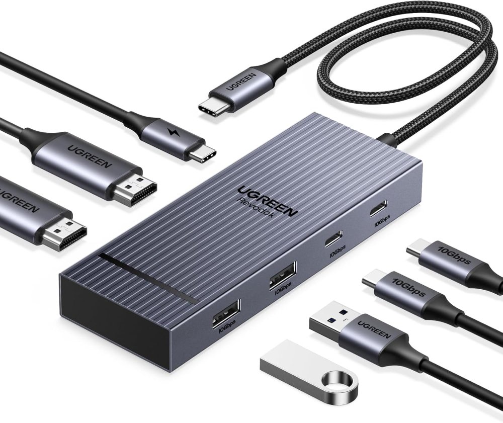 Dex UGREEN REVODOK 7 en 1, CM880 45365 Dos puertos HDMI 4K