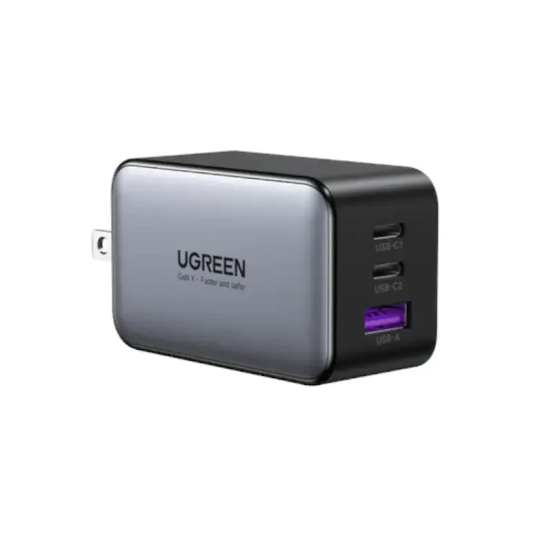 Ugreen Adaptador De Corriente 2 Usb-C + 1 Usb-A Carga Rapida 65W Gan Neg Cd244 A70633