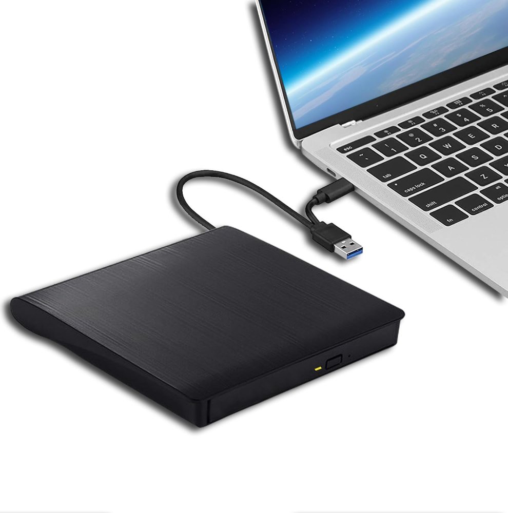 Unidad externa de CD/DVD para portátil, grabadora/grabadora de CD/DVD portátil USB 3.0 tipo C.