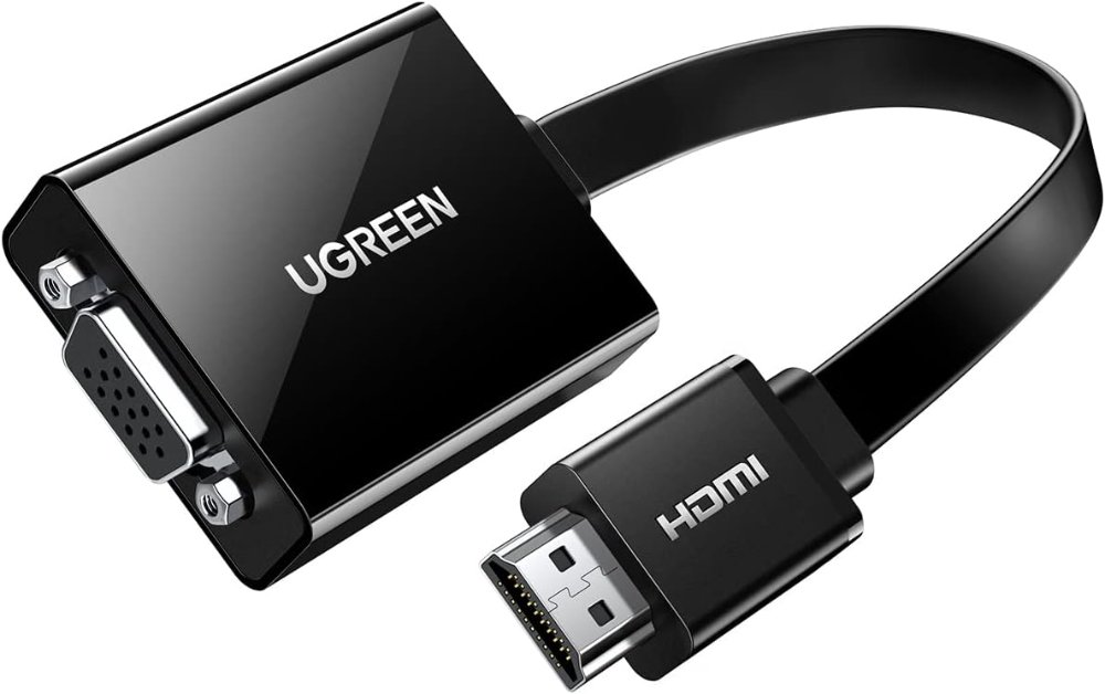 Adaptador activo UGREEN HDMI a VGA con conector de audio de 3,5 mm HDMI macho a VGA hembra hasta 1080p
