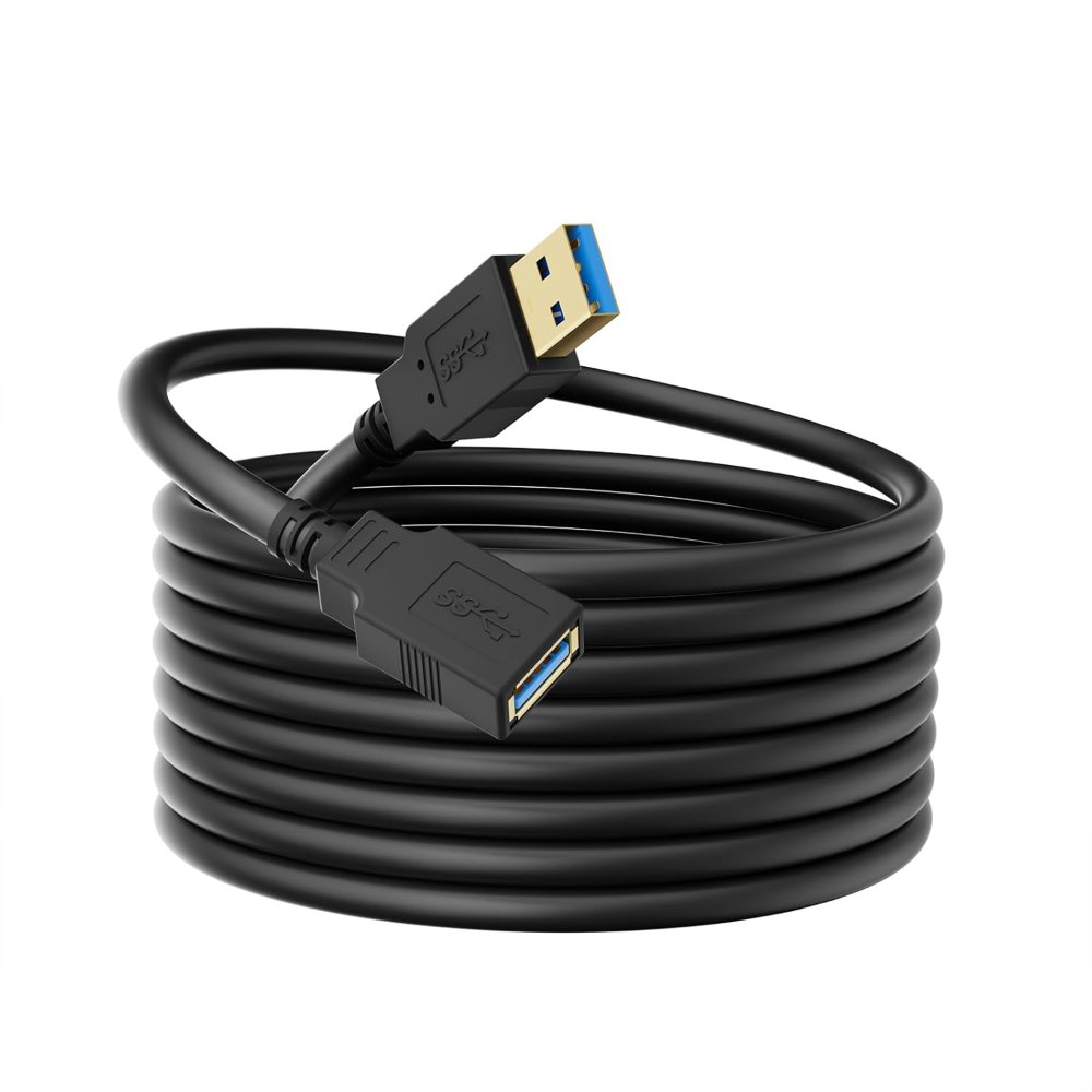 Cable de extensión USB 3.0 de 7,6 metros (25 pies), transferencia de datos de 5 Gbps, macho a hembra.