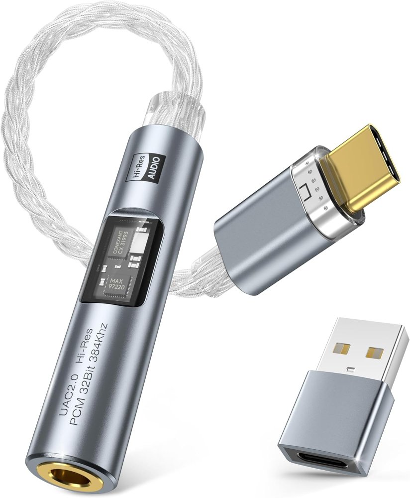 DAC Tipo C a 3,5 mm con DAC y amplificador HiFi de doble chip CX31993 MAX97220, BA23