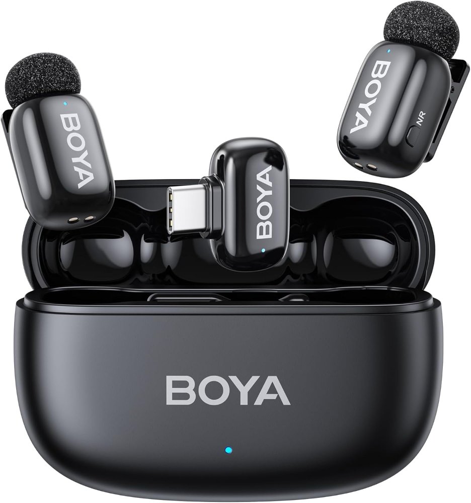 Micrófonos inalámbricos de solapa BOYA mini 2 para iPhone 15/16/17 y Android, cancelación de ruido con IA,