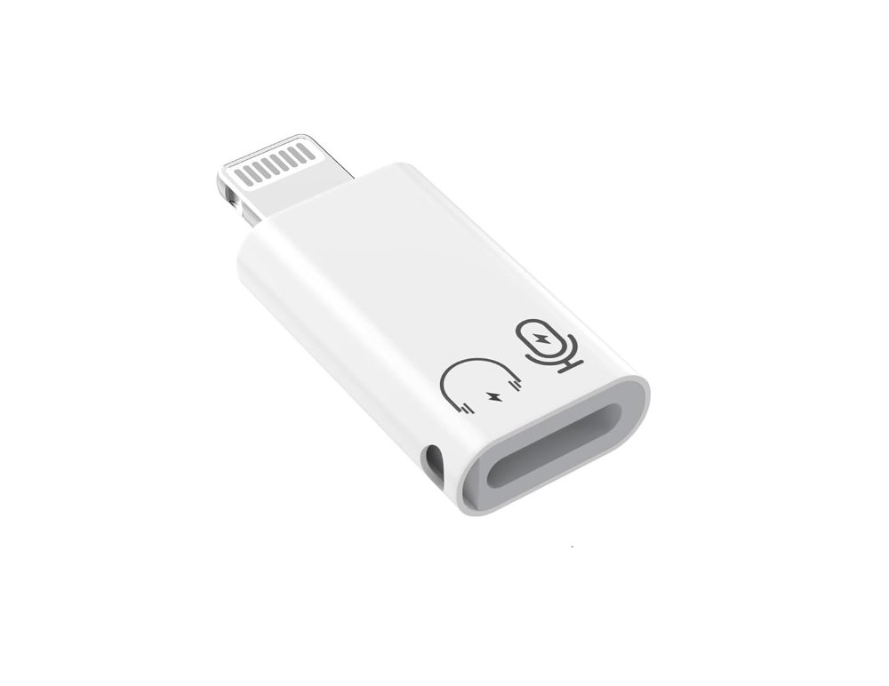 Adaptador de auriculares Microfono, Lightning macho a USB C hembra, [Certificado MFi de Apple]