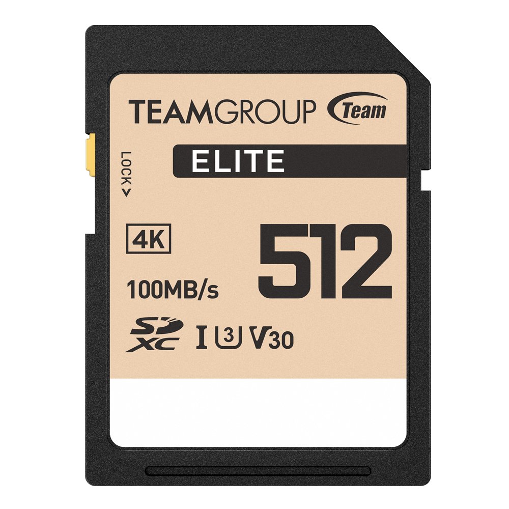 TEAMGROUP Tarjeta de Memoria ELITE SDXC UHS-I U3 V30 – 4K UHD 512gb