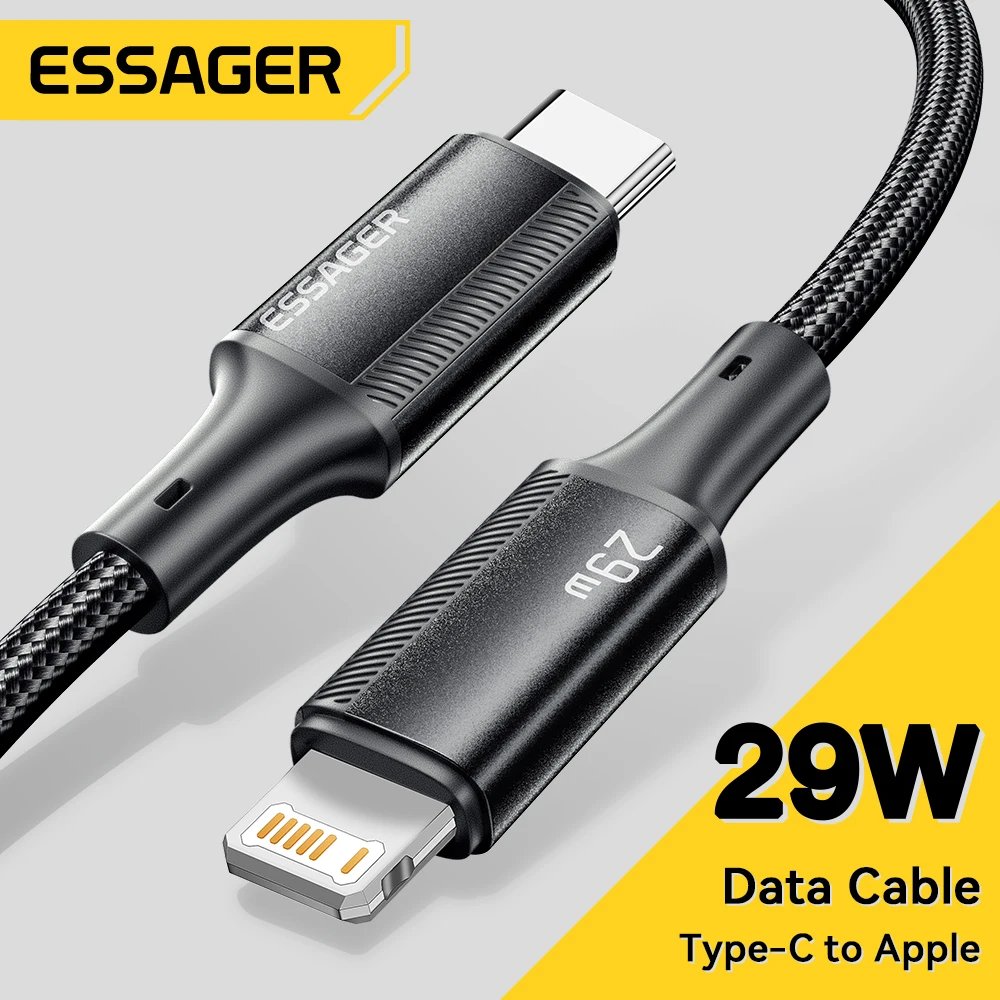 2M ESSAGER EXCTL-JJC01-P- Essager USB C Cable For IPhone 14 13 12 11 pro Max 8 Plus 29W Fast Charging Cable Type C To Lighting Date Wire For iPad Macbook