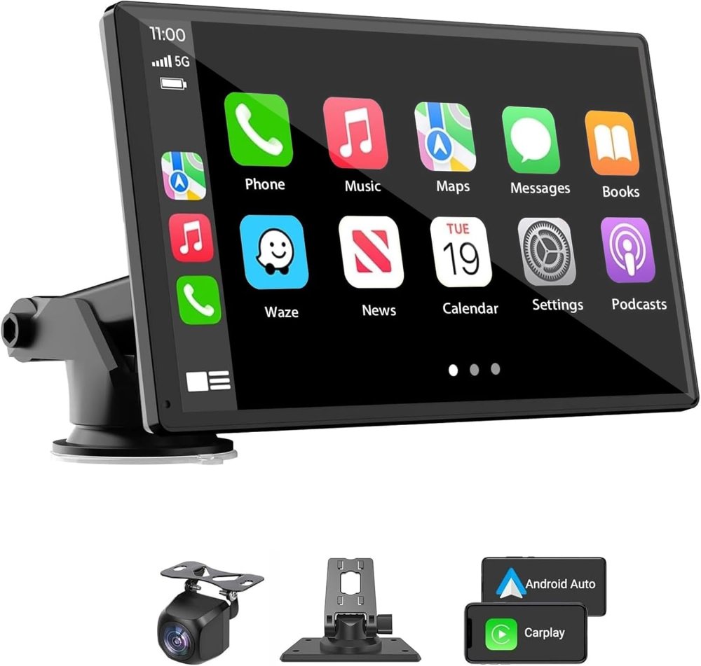 Pantalla HD 7'' Inalambrica Carplay y Android Auto