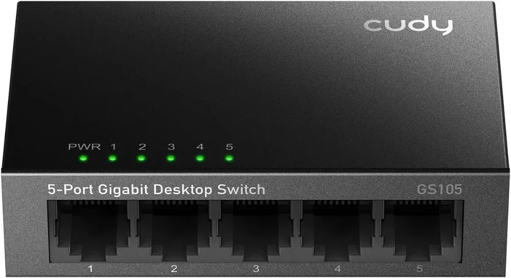 Switch 5 Puertos 10/100/1000 Mbps Cudy P/Escritorio Gs105d A74058