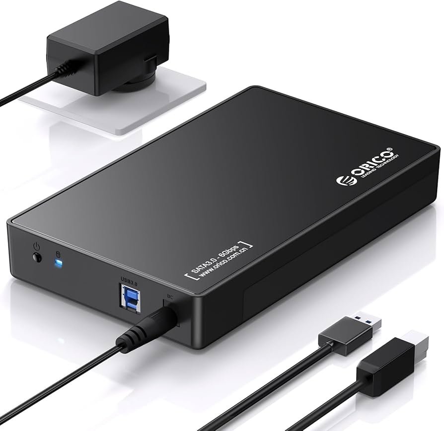 Carcasa externa para disco duro ORICO de 3,5" SATA III a USB 3.1 Tipo C para HDD (sin herramientas)
