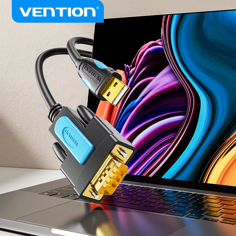 Cable convertidor VENTION USB 2.0 a serie (9 pines) DB 9 RS 232, chipset Prolific, tuercas hexagonales