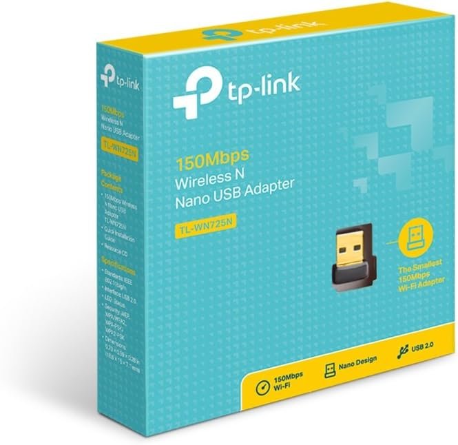 Adaptador WiFi USB TP-Link para PC (TL-WN725N), red inalámbrica N150 A59875