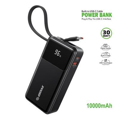 EK-4003BK Cargador portátil para 3 dispositivos, 30 W PD, 10.000 mAh, Power Bank Esoulk