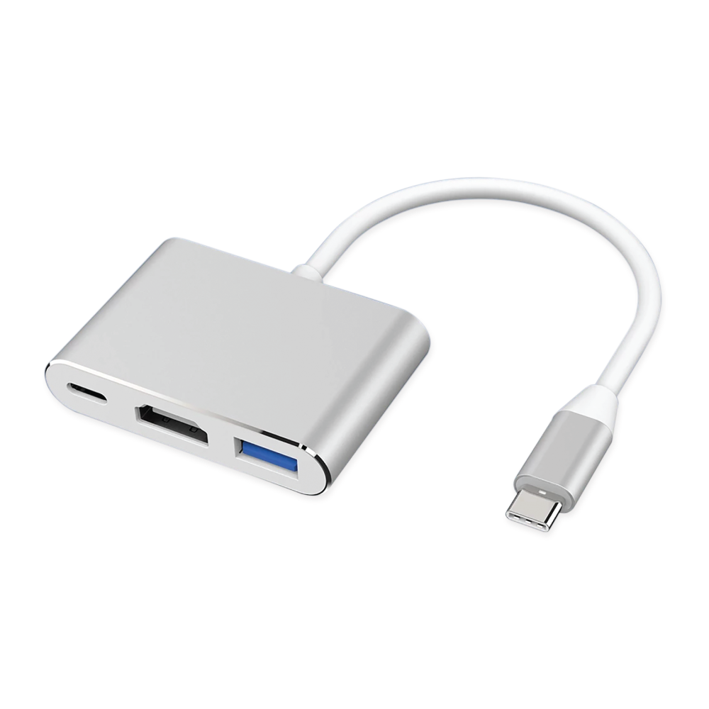 HUB USB-C a USB hembra y USB-C y HDMI AON  AO-AD-1008