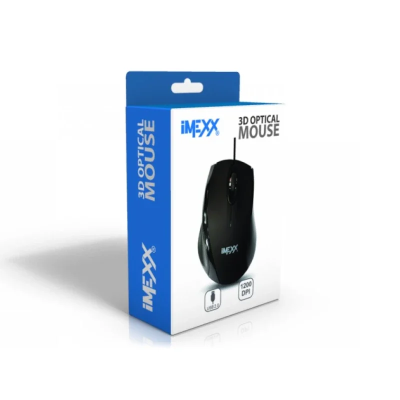 Mouse Imexx Usb Negro Optico 3D A53138