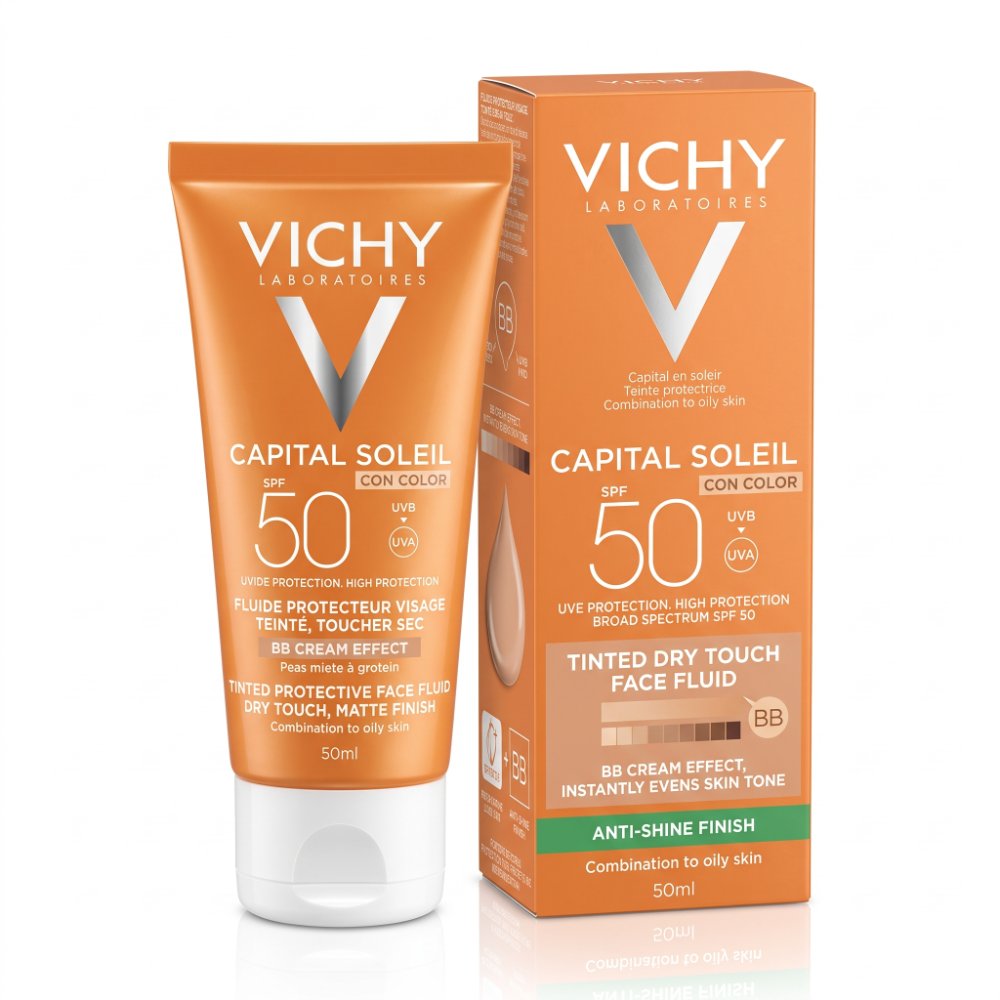Protector Solar - Vichy Capital Soleil Toque seco con color 50 ml