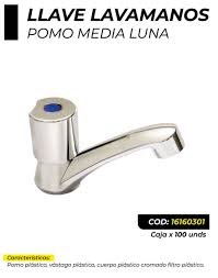 Llave para lavamanos unifer pomo cromada