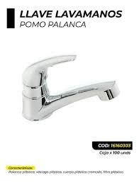 Llave lavamanos palanca cromada