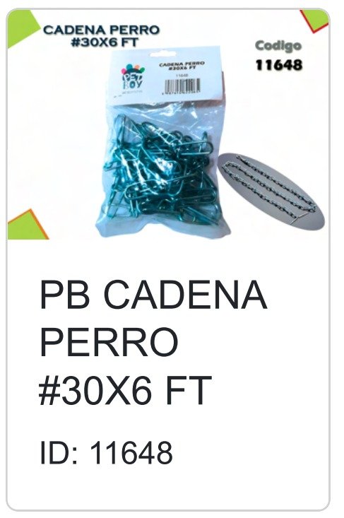 PB CADENA PARA PERRO #30X6 FT
