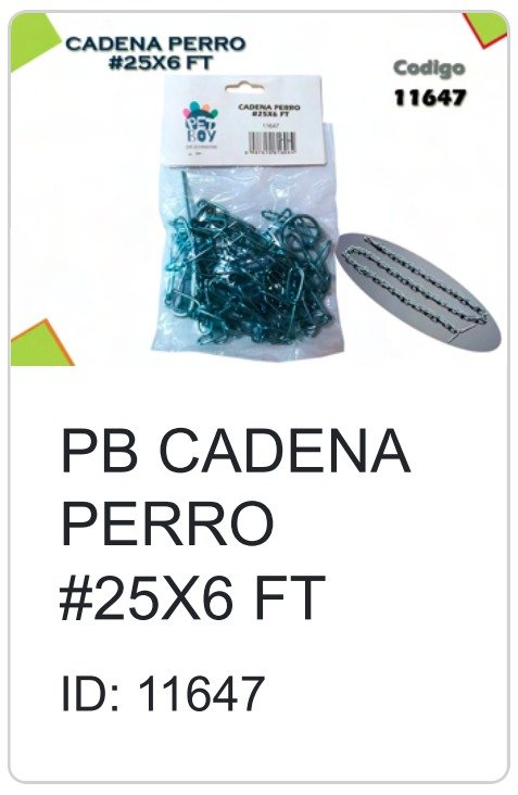 PB CADENA DE PERRO #25X6 FT