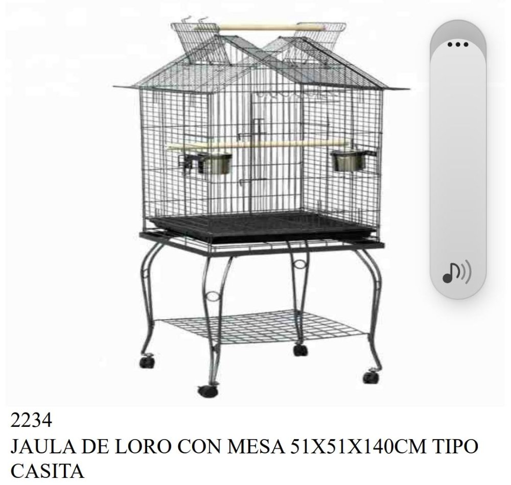 JAULA DE LORO CON MESA 51X51X140 CMS