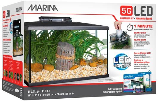 PECERA MARINA 5G LED 5 GALONES CON FILTRO INC