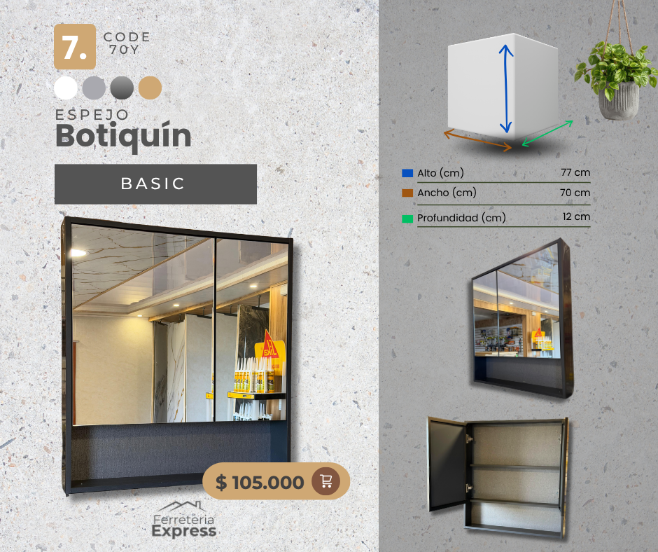 ESPEJOS 70Y estructura pvc doble puerta