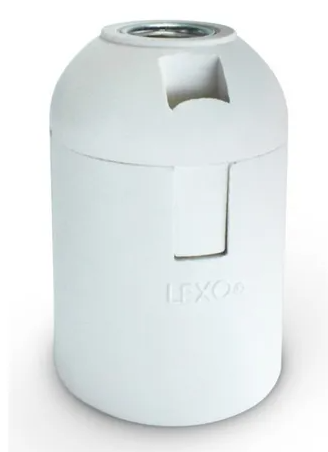 PORTALÁMPARA ESTANDAR, TERMOPLÁSTICO, E27, 4A, 250V, BLANCO LEXO