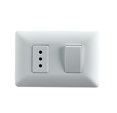 INTERRUPTOR SIMPLE (9/12) + ENCHUFE SIMPLE 10A 250V BLANCO STANFORD