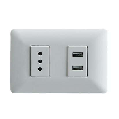 ENCHUFE SIMPLE 10A(1 Ud TZ1104) 250V + TOMA USB BLANCO STANFORD