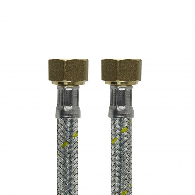 FLEXIBLE GAS HI-HI 1/2 X 3/8 HILO IZQUIERDO EN 100 CM HOFFENS