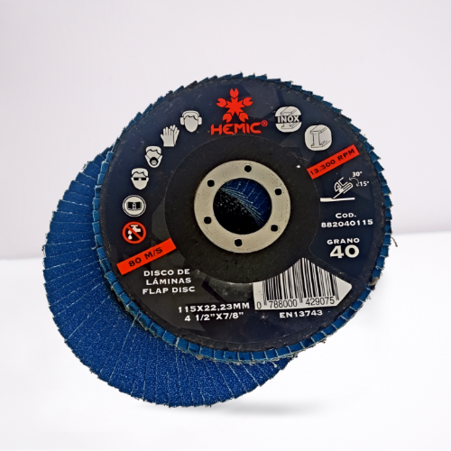 DISCO DE TRASLAPADO 4 1/2" (115x22,23mm) Gr.100 HEMIC882100115