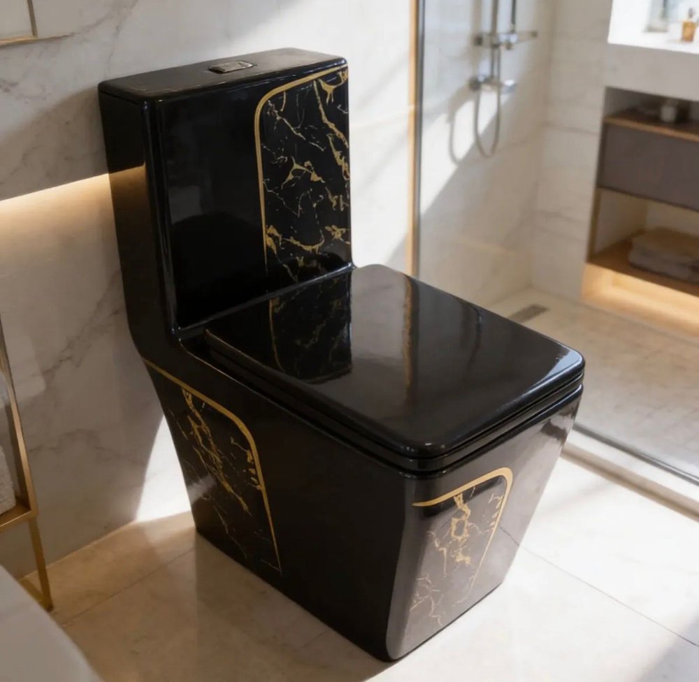 Inodoro A061 WC Negro con dorado