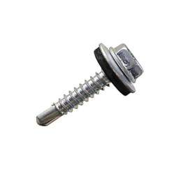 Tornillo hex. 12-14 x 1- 1/2" (caja de 140) (pb) zincado c/abraz. 1235076