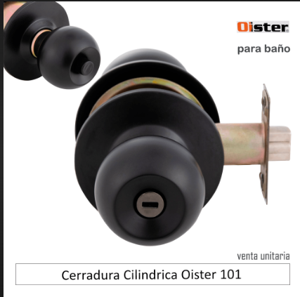 CERRADURA CILINDRICA OISTER 101 DORMITORIO NEGRO BLISTER
