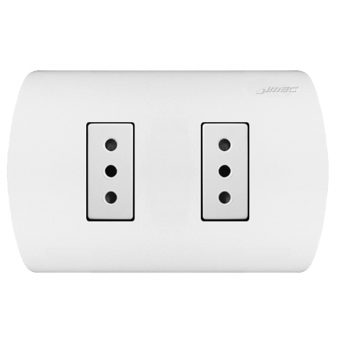 ENCHUFE DOBLE EMBUTIDO 10 AMPERES BLANCO ARIS MEC0200TA05