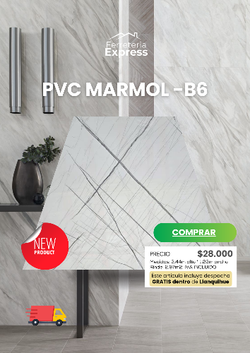 PVC MARMOL BLANCA CON RAYAS B6