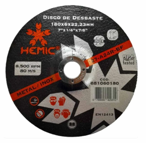 DISCO DE DESBASTE 4 1/2" (115x6x22,23mm) HEMIC881060115