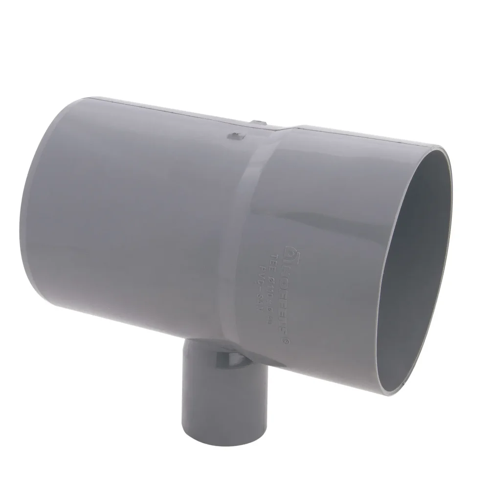TEE SANITARIO REDUCCION 110x50MM GRIS CLARO
